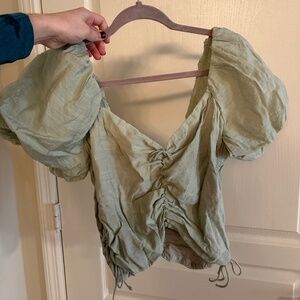 Rumor sinched green top